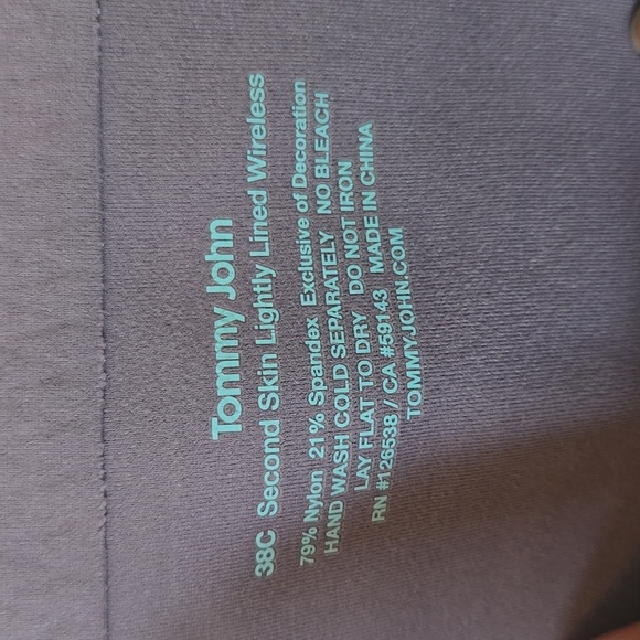 Tommy John Purple Second Skin Wireless Bra 38C - Picture 5 of 5